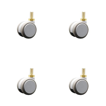 Service Caster 2 Inch MRI Safe Casters, 10mm Threaded Stem, Set of 4, 4PK SCC-TS02S50-TPR-GRY-M10X22-MRI-4